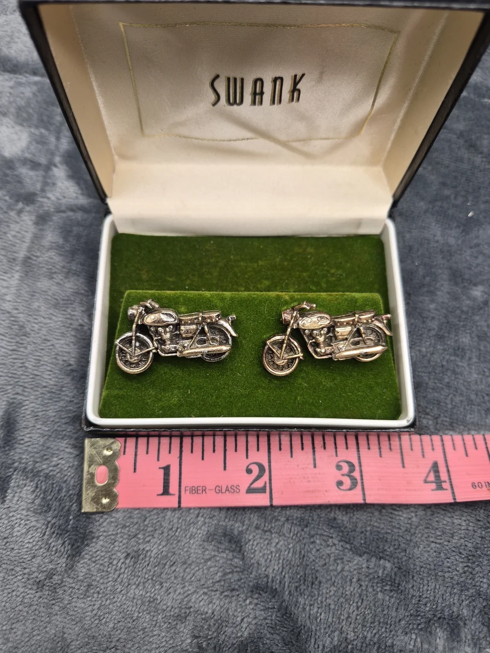 SWANK Vintage-style Motorcycle Cufflinks Gold Tone  Original Box